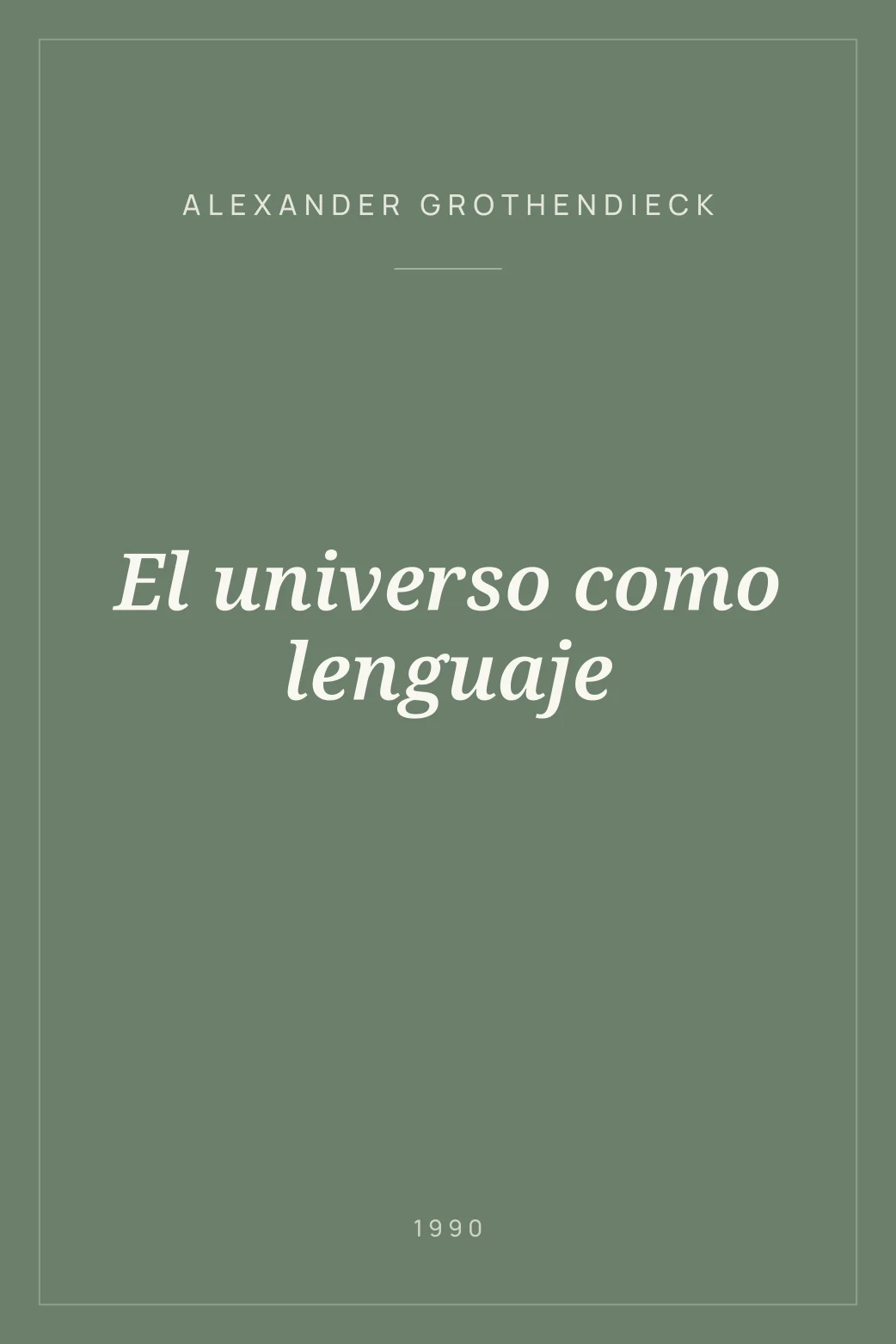 Portada de El universo como lenguaje