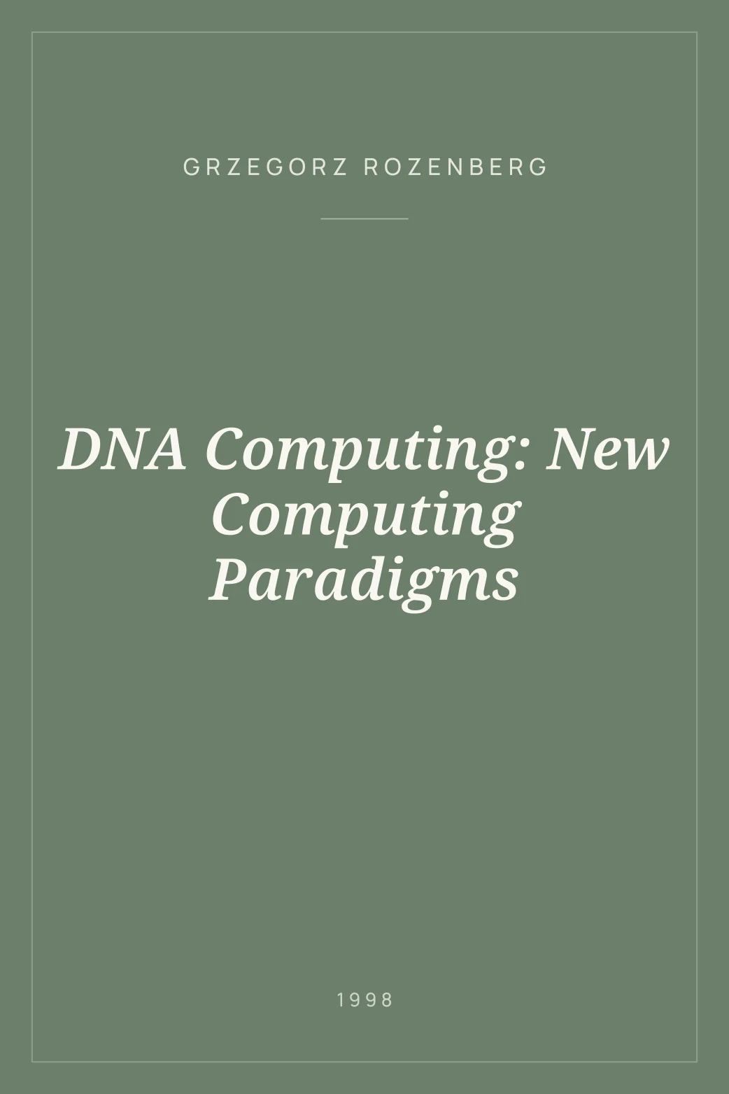 Portada de DNA Computing: New Computing Paradigms