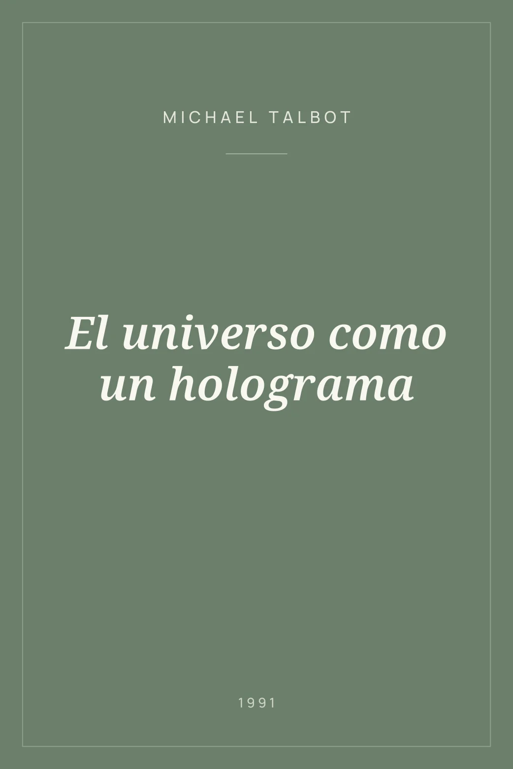 Portada de El universo como un holograma
