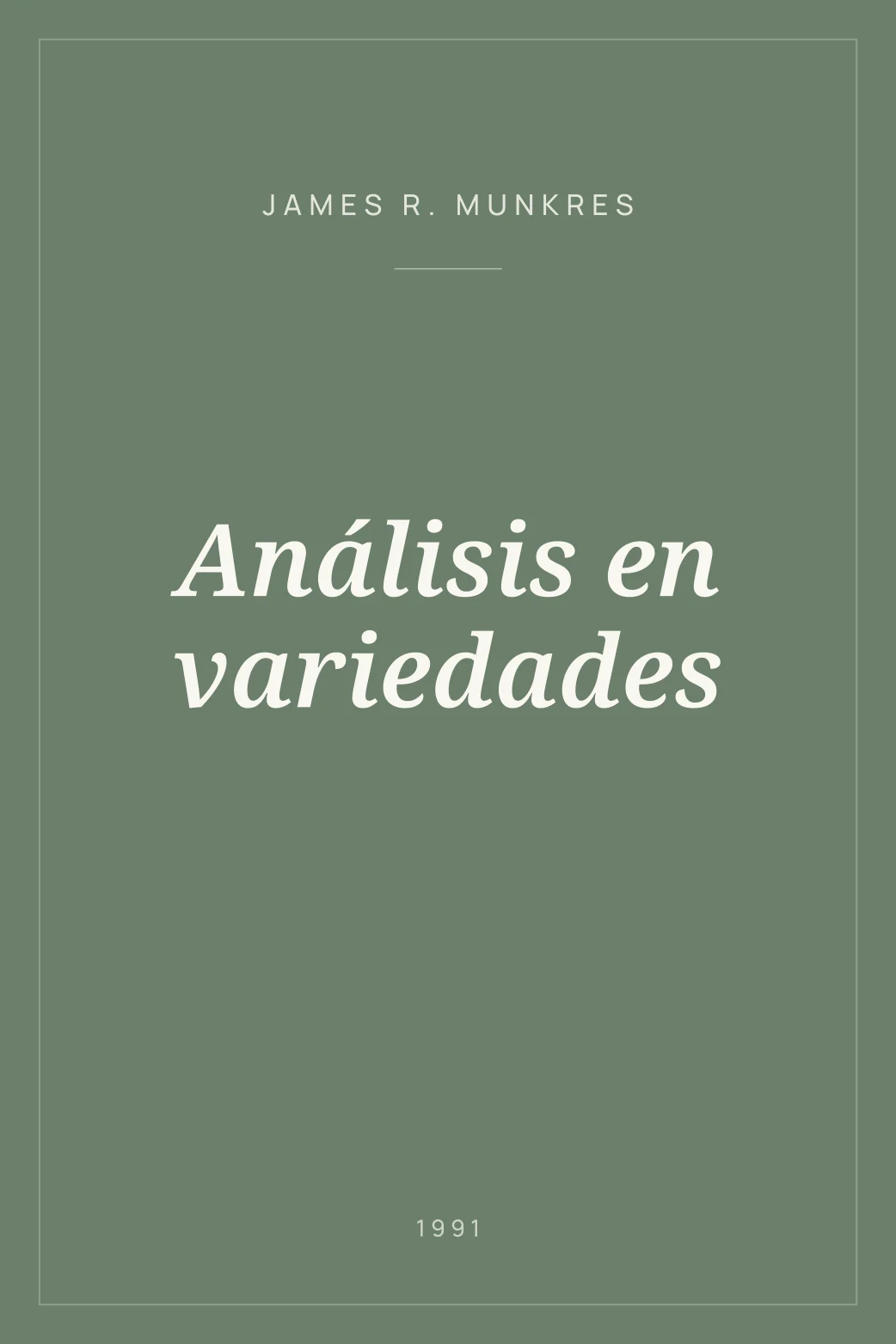 Portada de Análisis en variedades