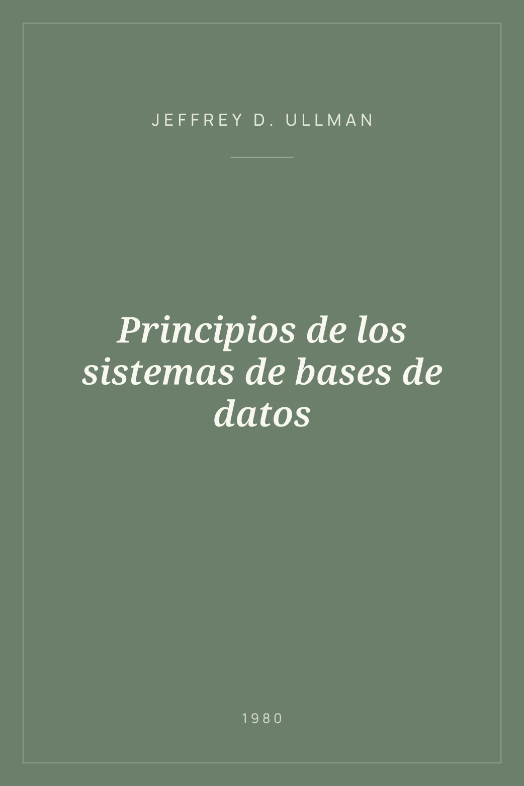 Portada de Principios de los sistemas de bases de datos