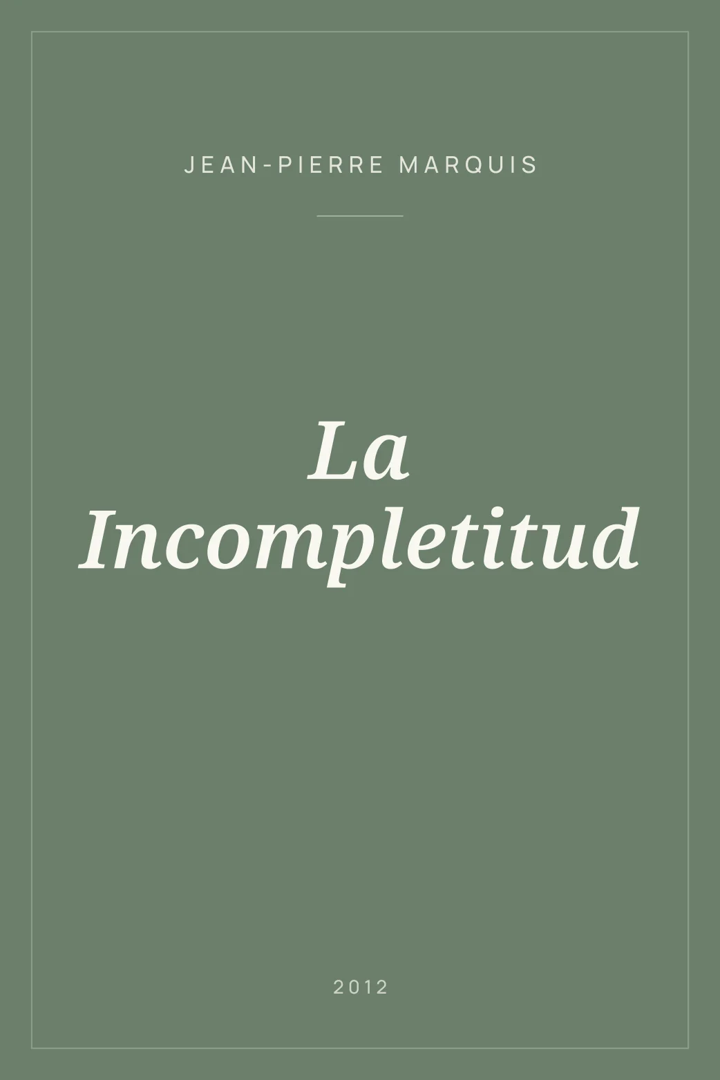 Portada de La Incompletitud