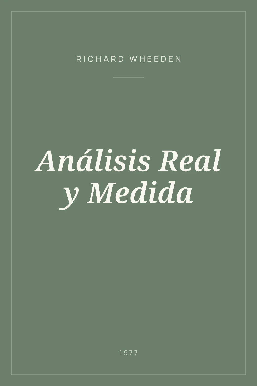 Portada de Análisis Real y Medida