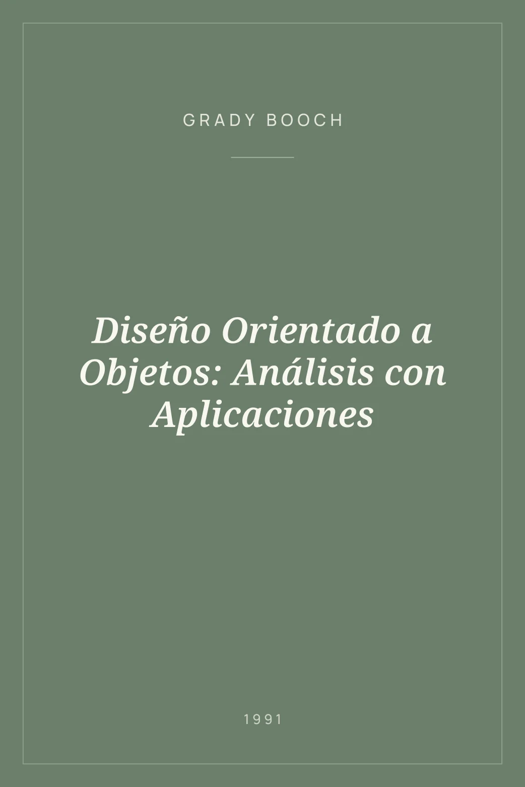 Portada de Diseño Orientado a Objetos: Análisis con Aplicaciones