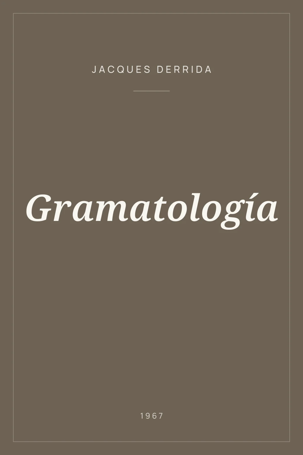 Portada de Gramatología