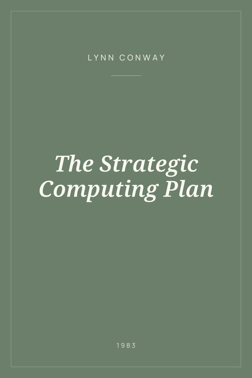 Portada de The Strategic Computing Plan