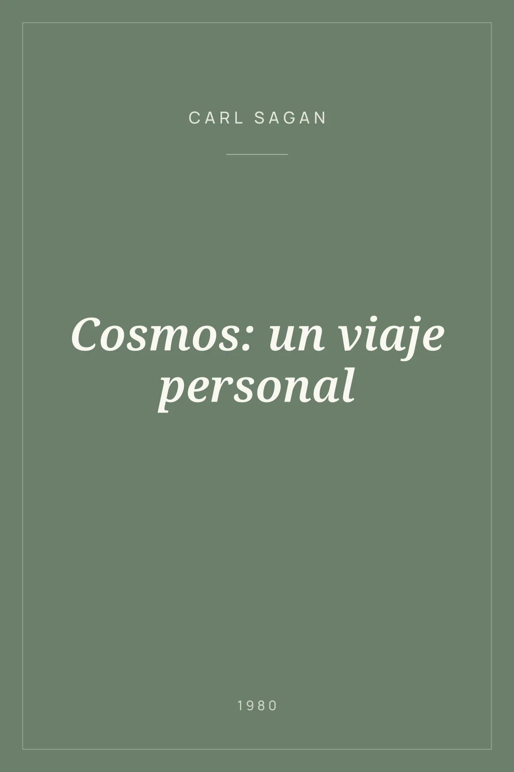 Portada de Cosmos: un viaje personal