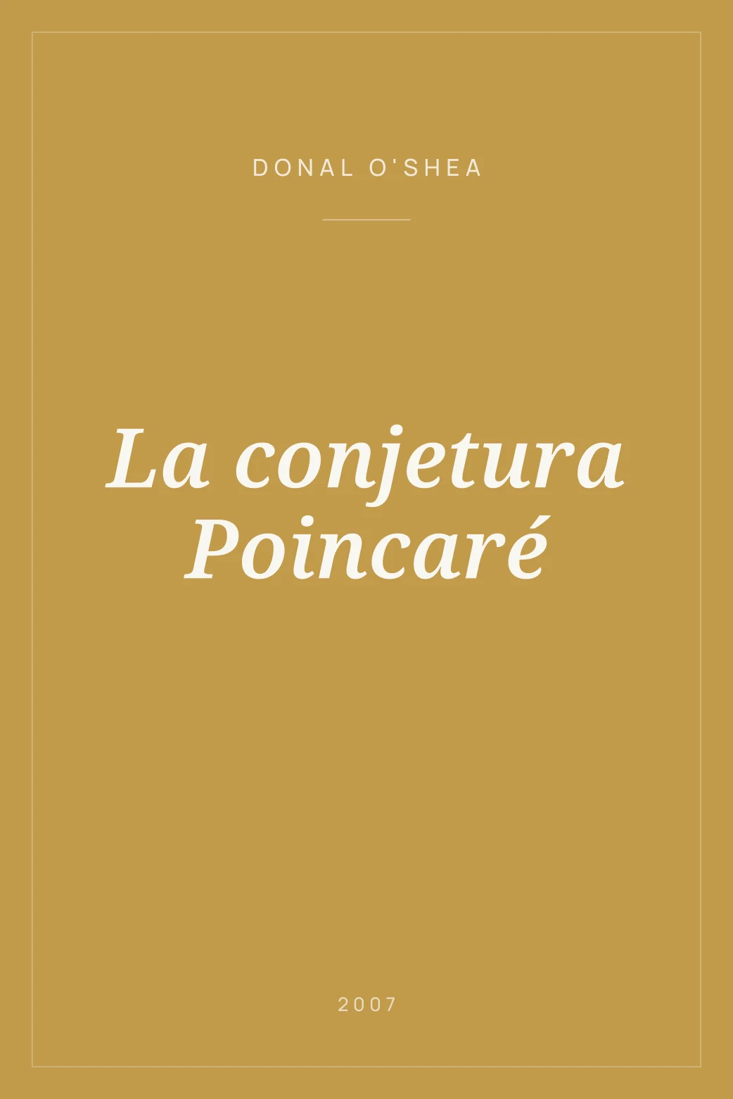 Portada de La conjetura Poincaré