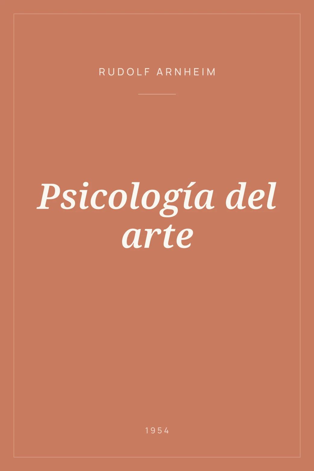 Portada de Psicología del arte