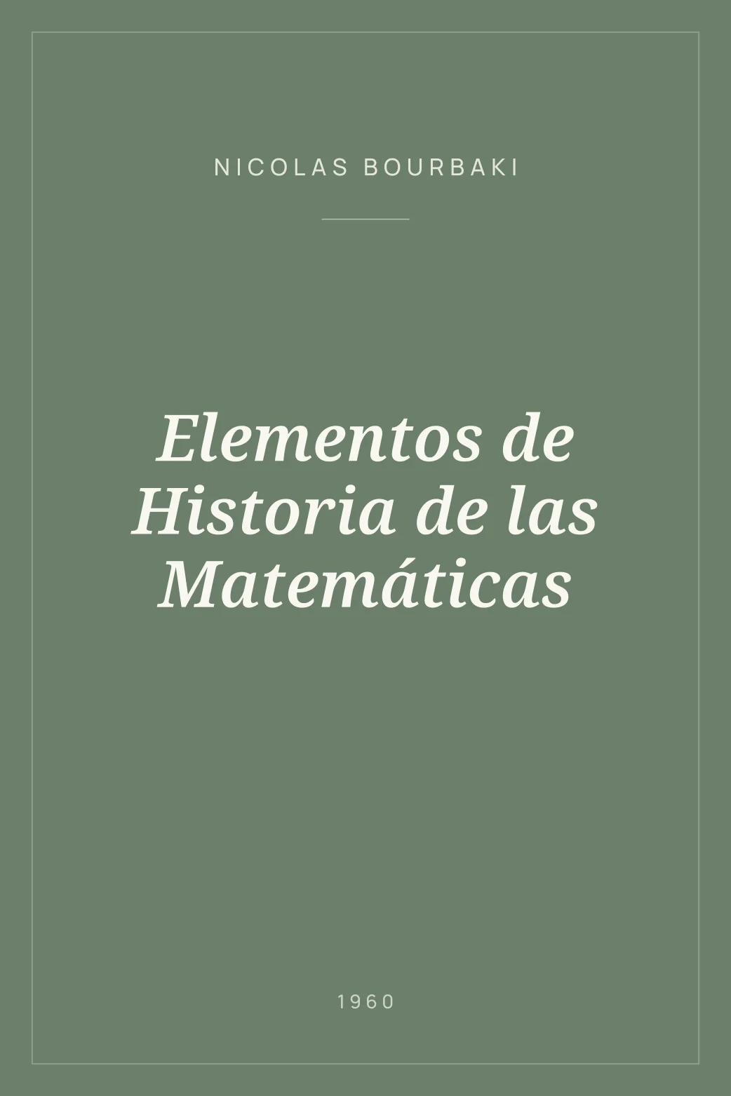 Portada de Elementos de Historia de las Matemáticas