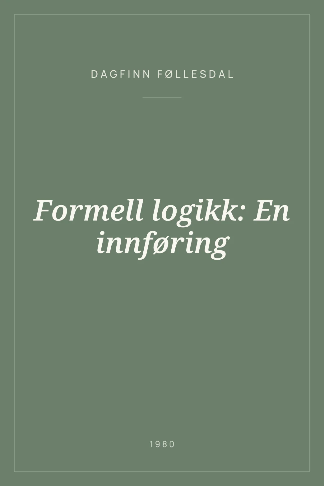 Portada de Formell logikk: En innføring