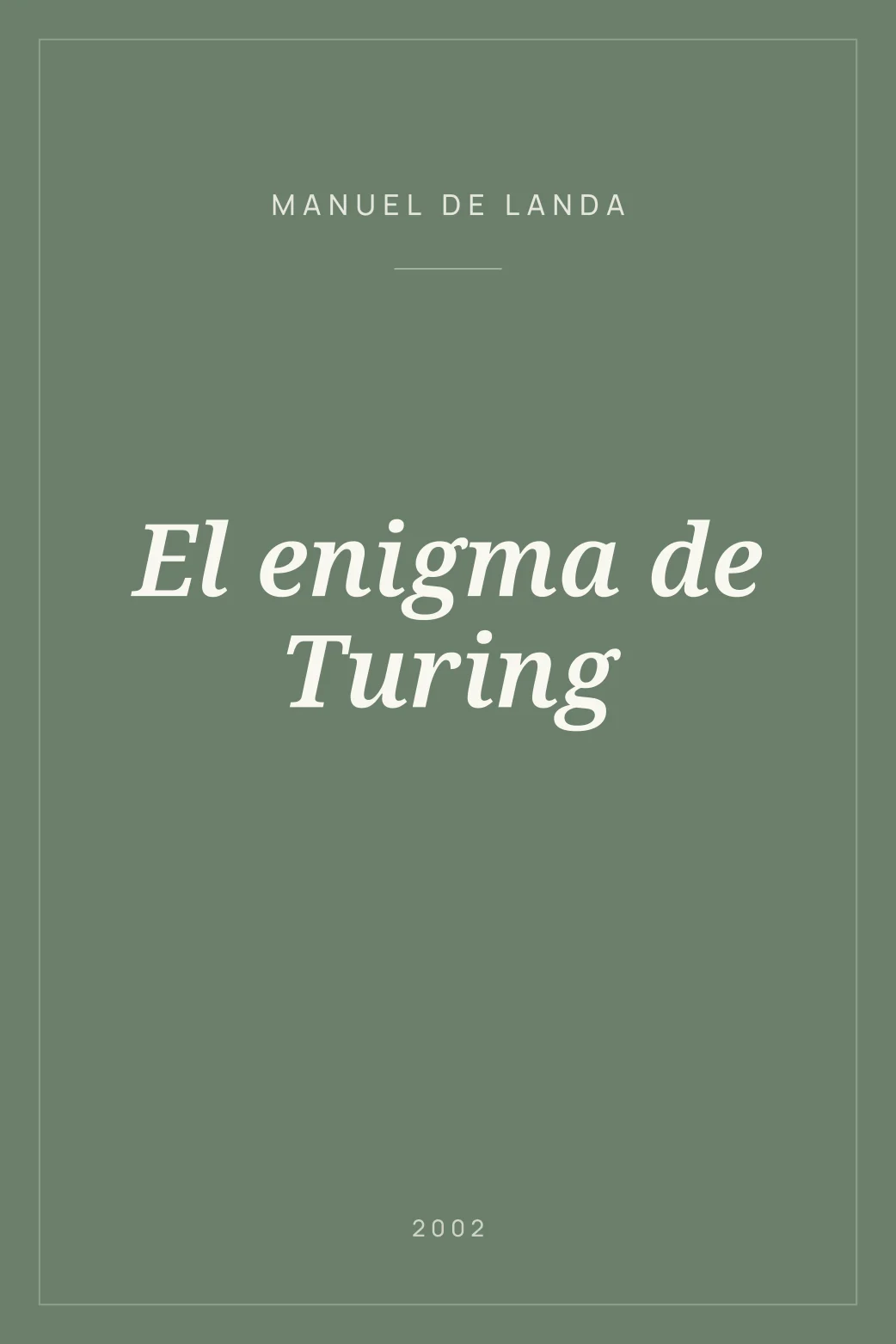 Portada de El enigma de Turing