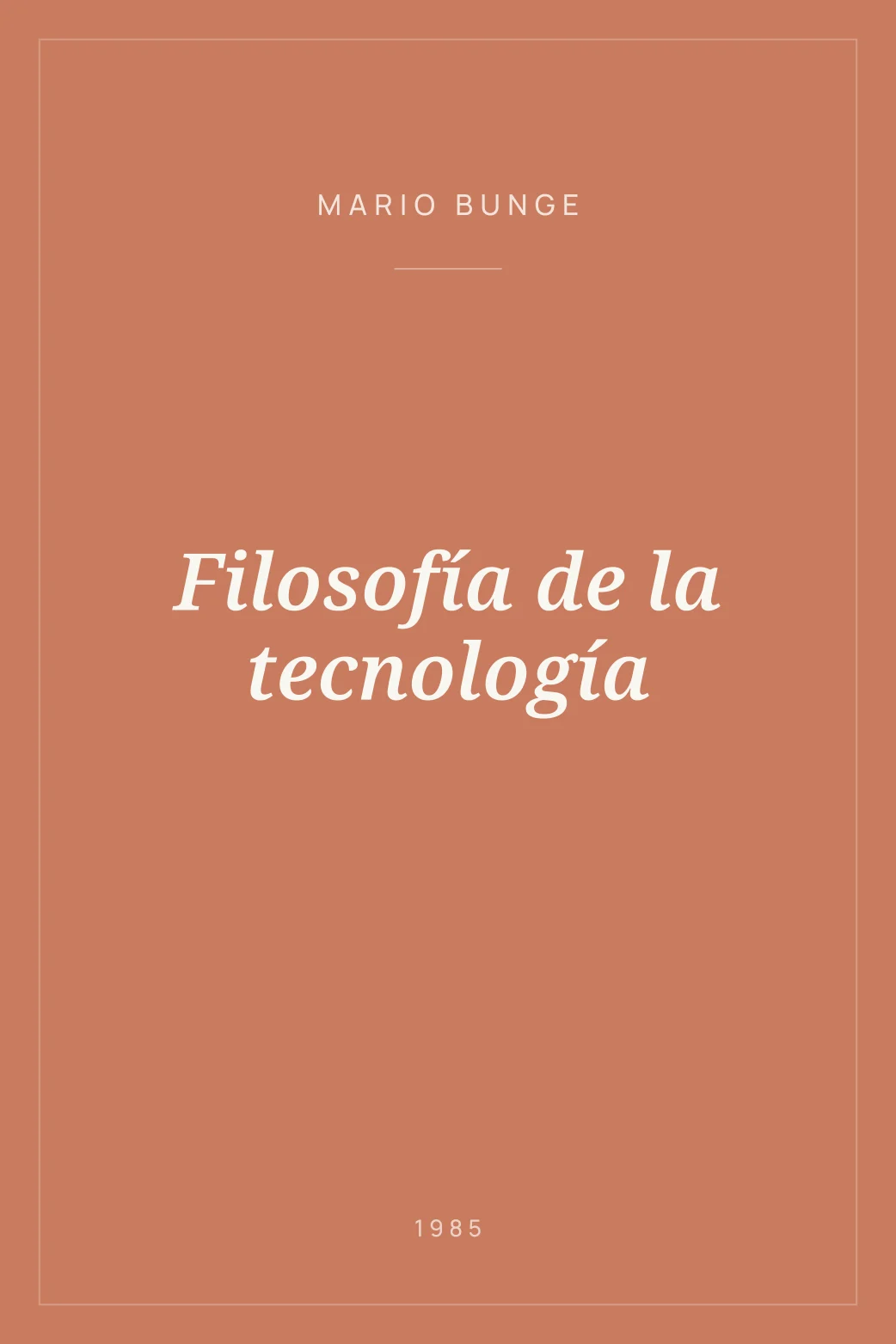 Portada de Filosofía de la tecnología