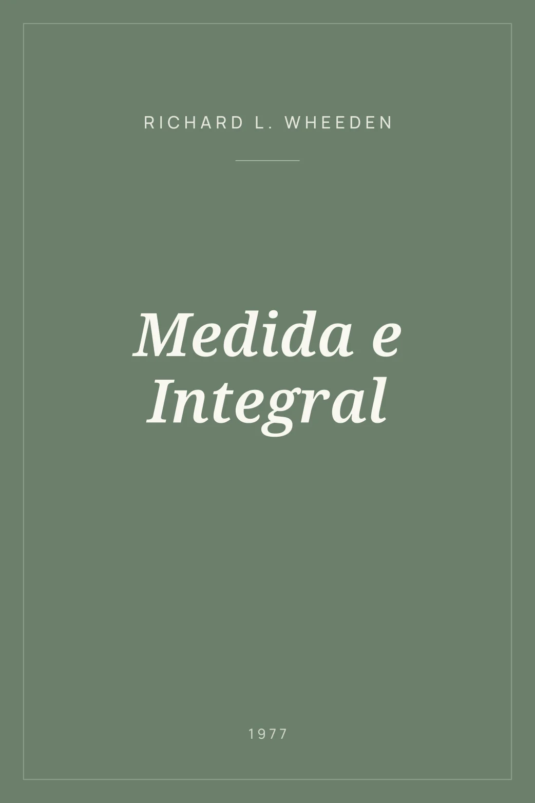 Portada de Medida e Integral