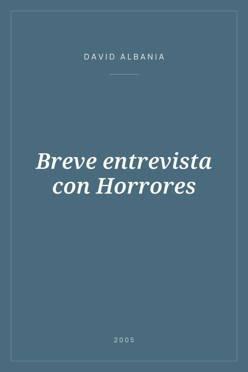 Portada de Breve entrevista con Horrores