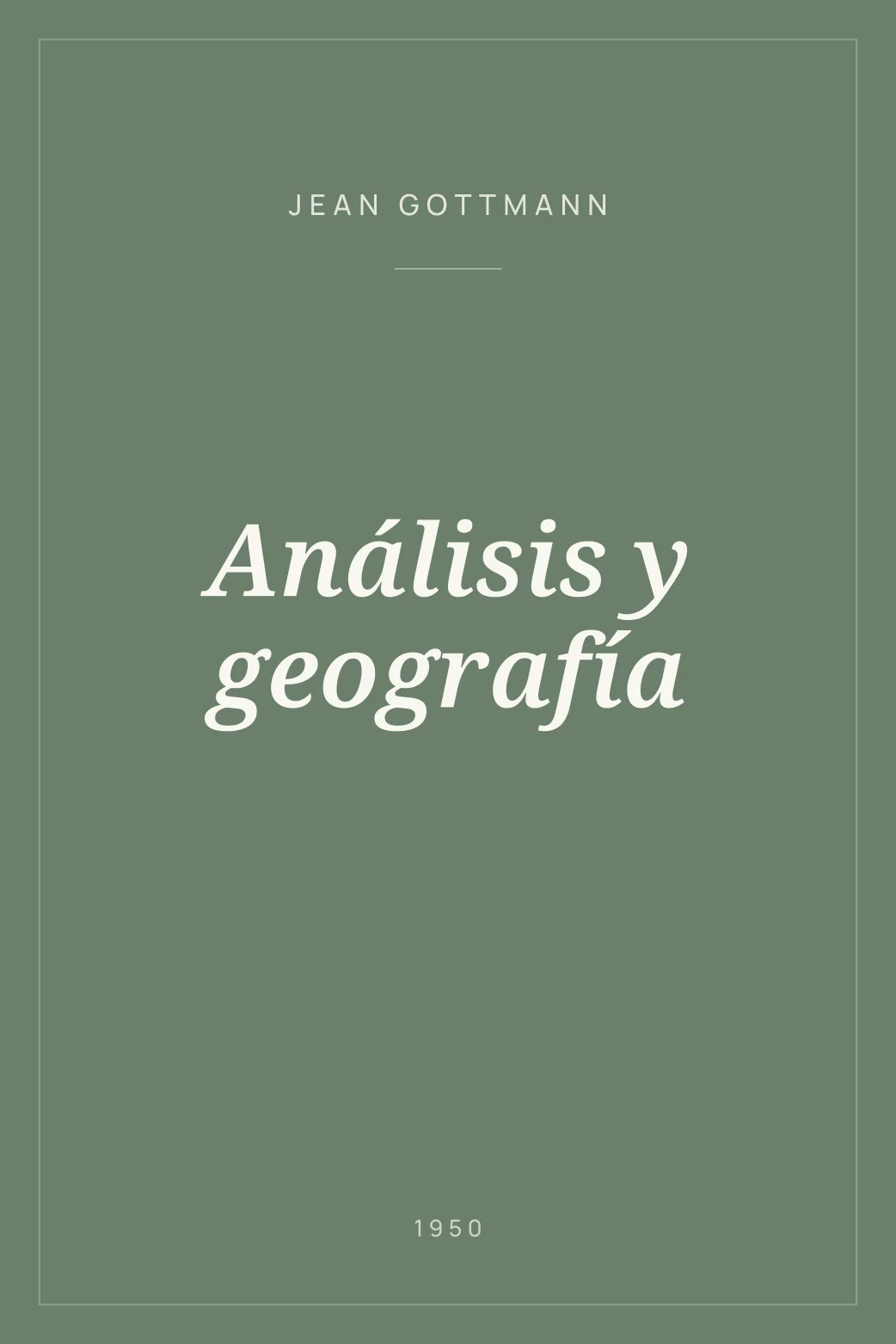 Portada de Análisis y geografía