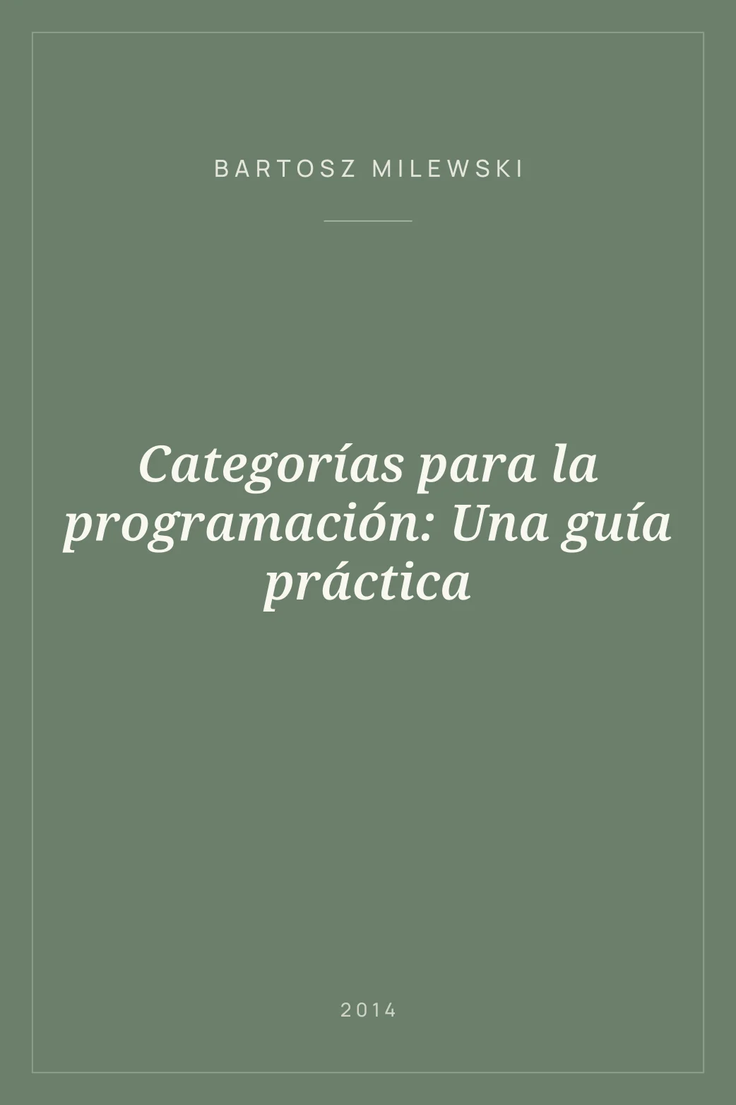 Portada de Categorías para la programación: Una guía práctica