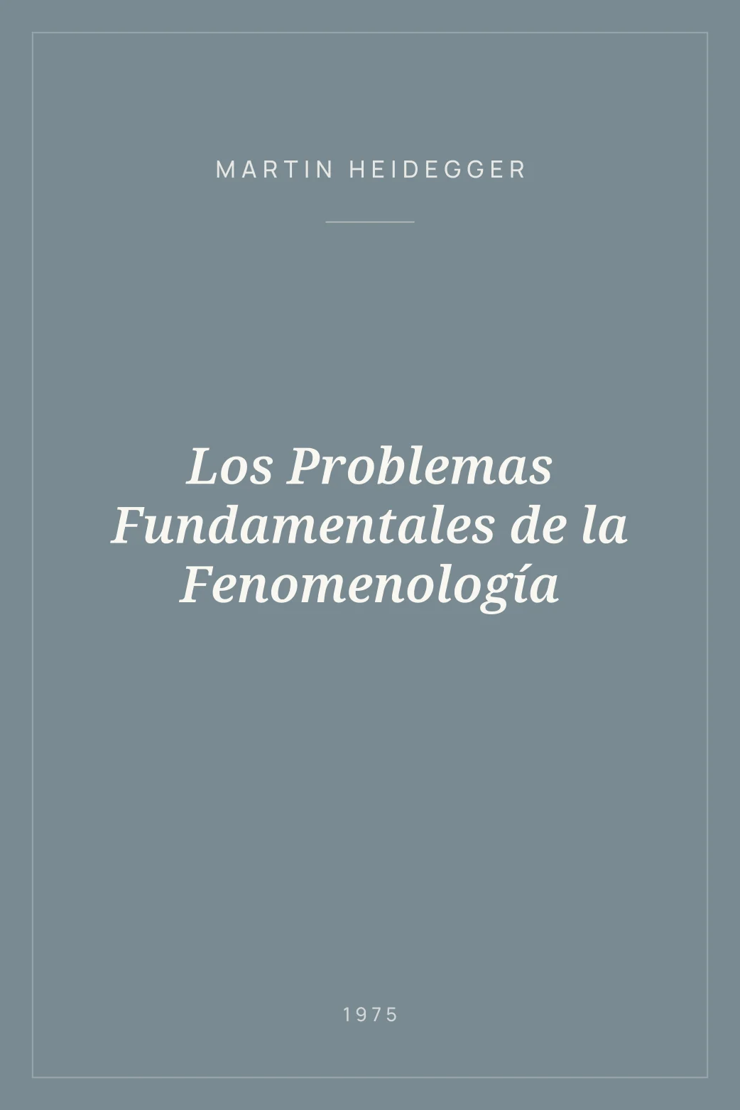 Portada de Los Problemas Fundamentales de la Fenomenología