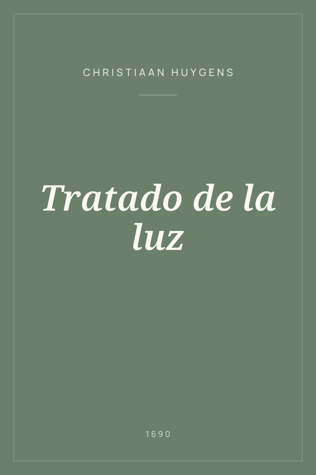 Portada de Tratado de la luz