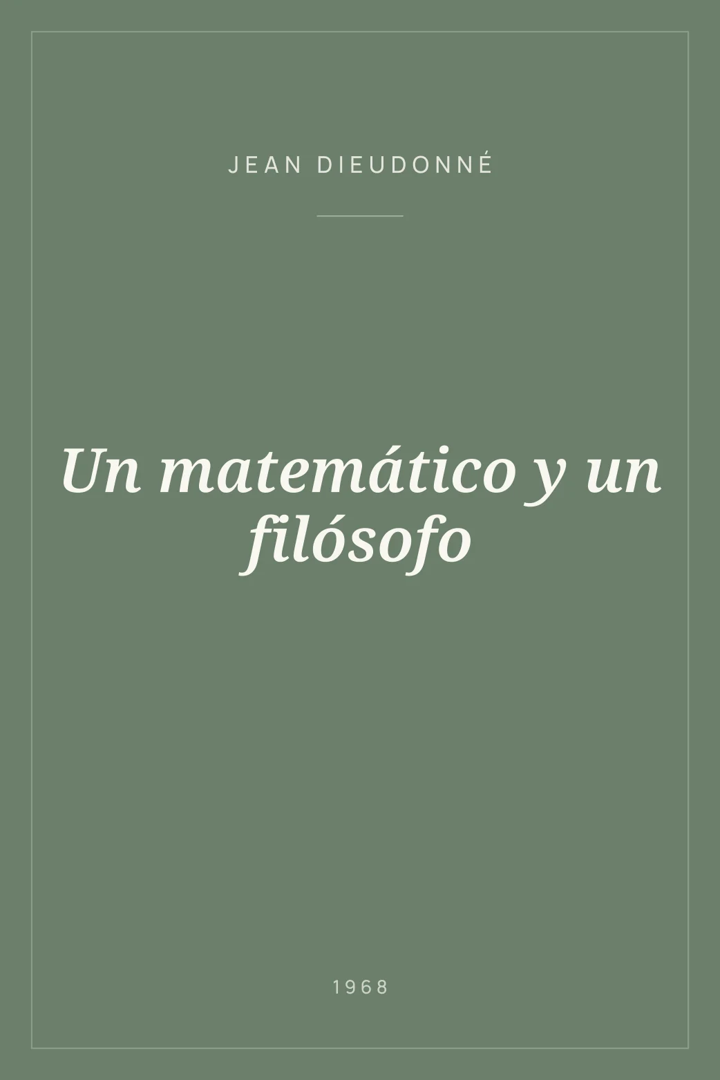 Portada de Un matemático y un filósofo