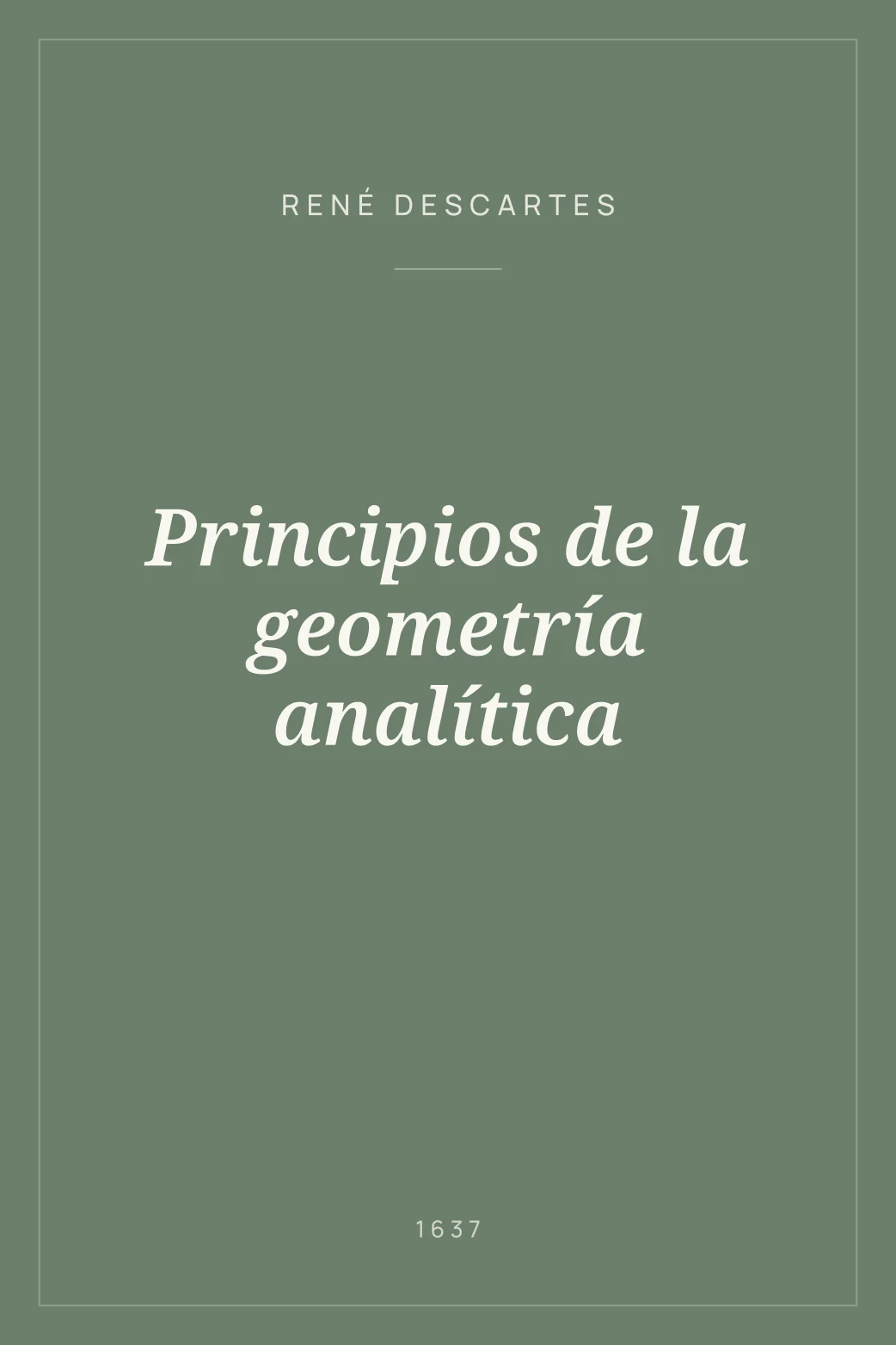 Portada de Principios de la geometría analítica