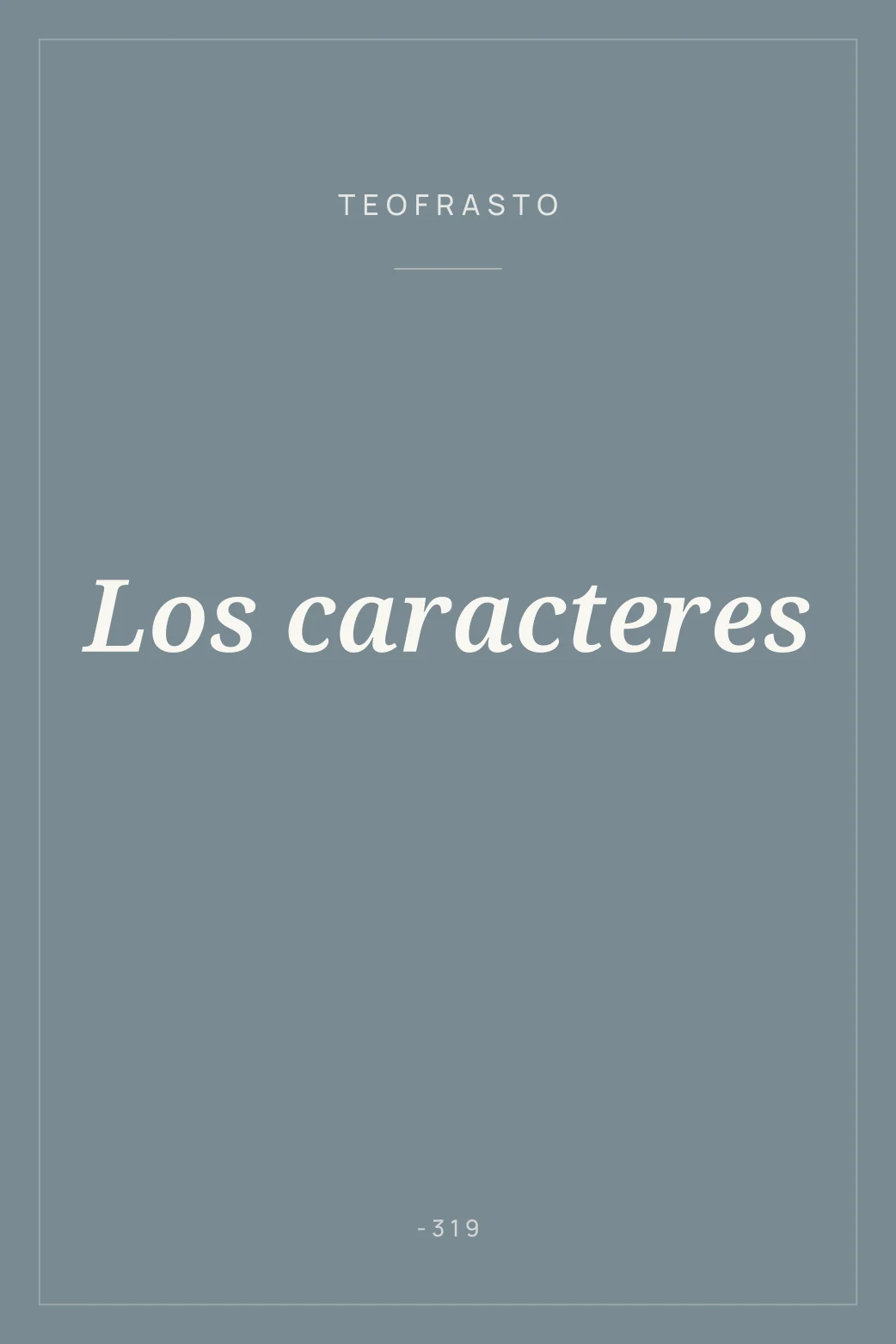 Portada de Los caracteres
