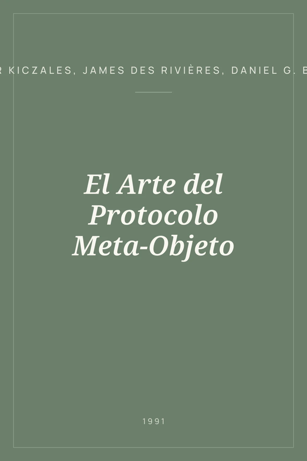 Portada de El Arte del Protocolo Meta-Objeto