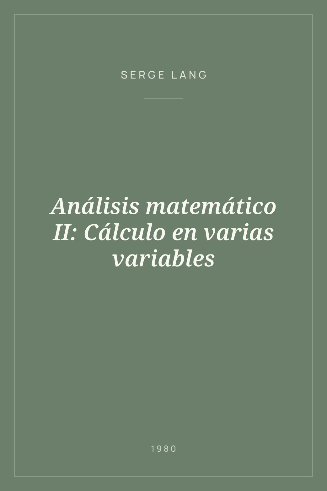 Portada de Análisis matemático II: Cálculo en varias variables