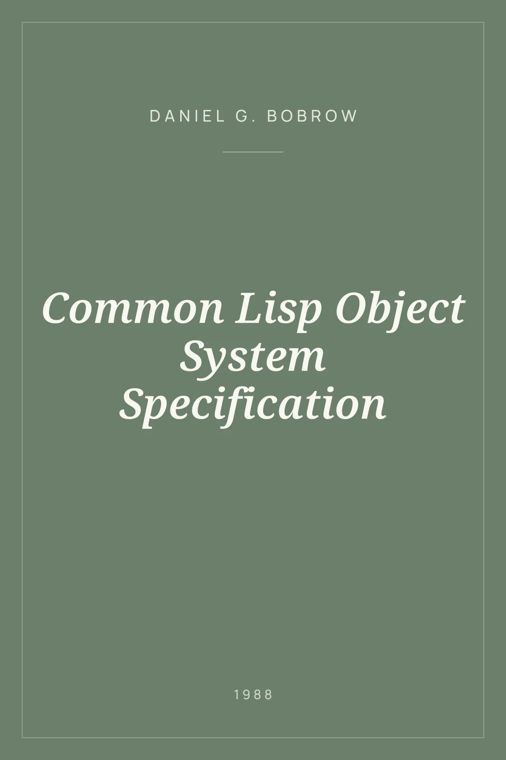Portada de Common Lisp Object System Specification