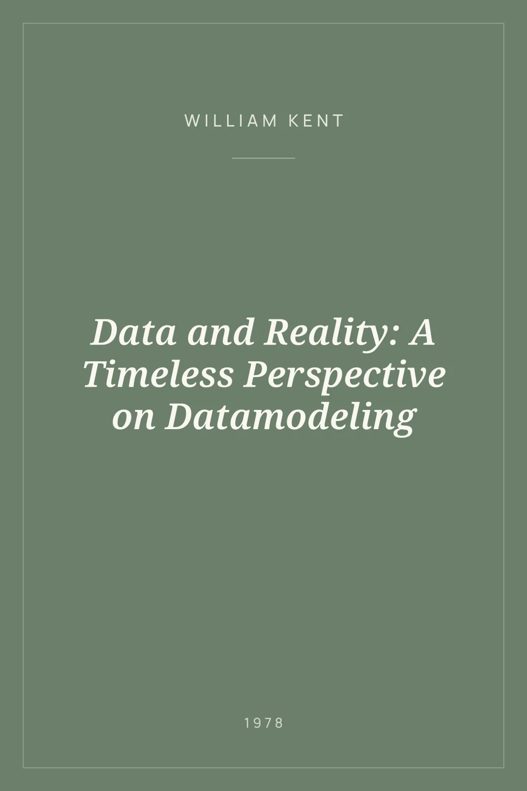 Portada de Data and Reality: A Timeless Perspective on Datamodeling