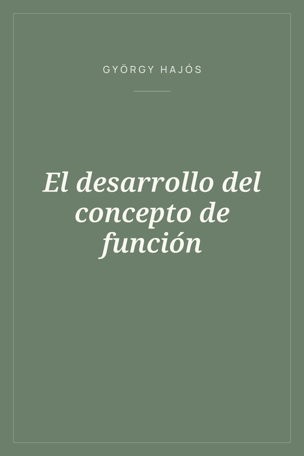 Portada de El desarrollo del concepto de función
