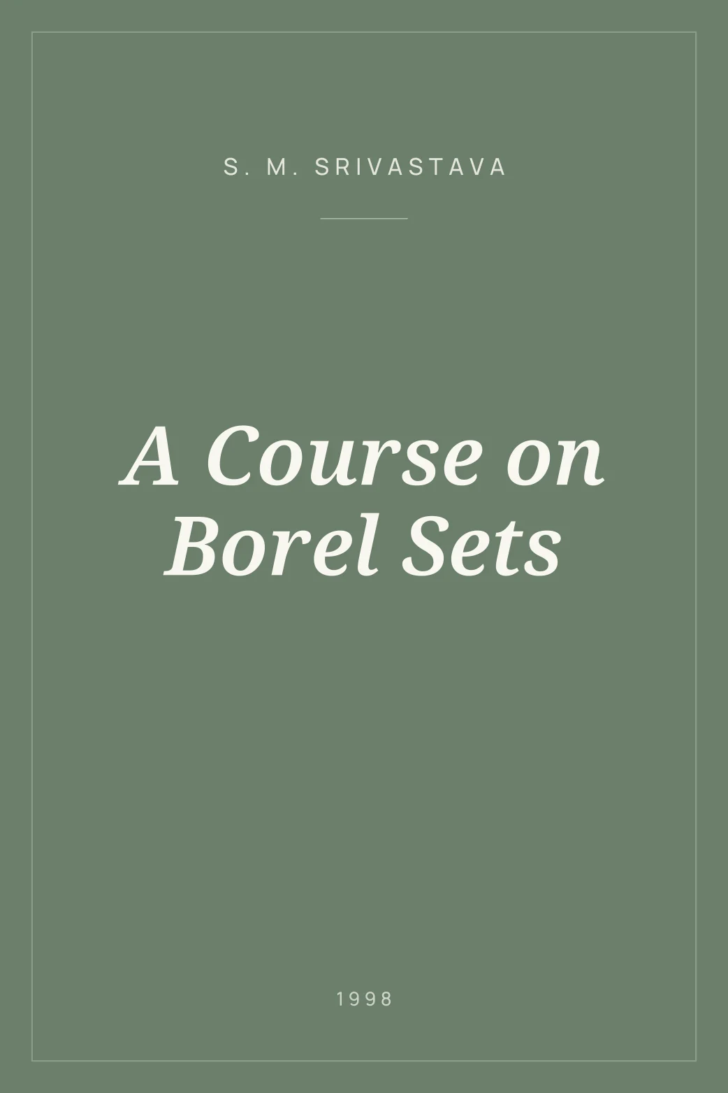 Portada de A Course on Borel Sets
