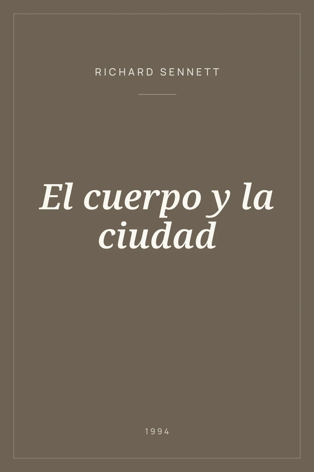 Portada de El cuerpo y la ciudad