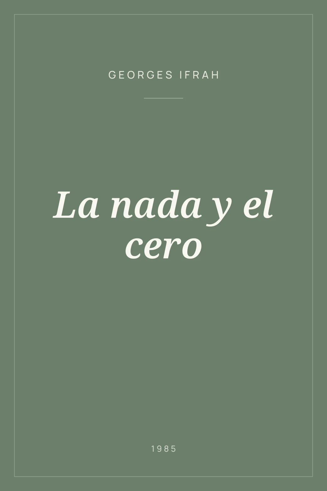 Portada de La nada y el cero