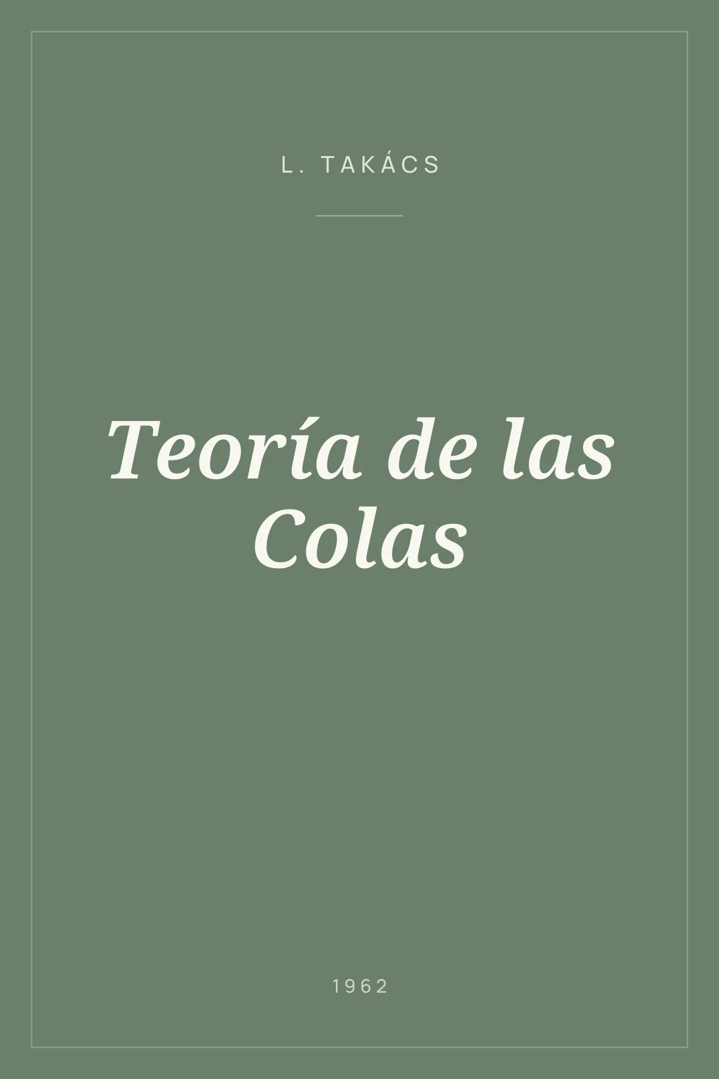 Portada de Teoría de las Colas