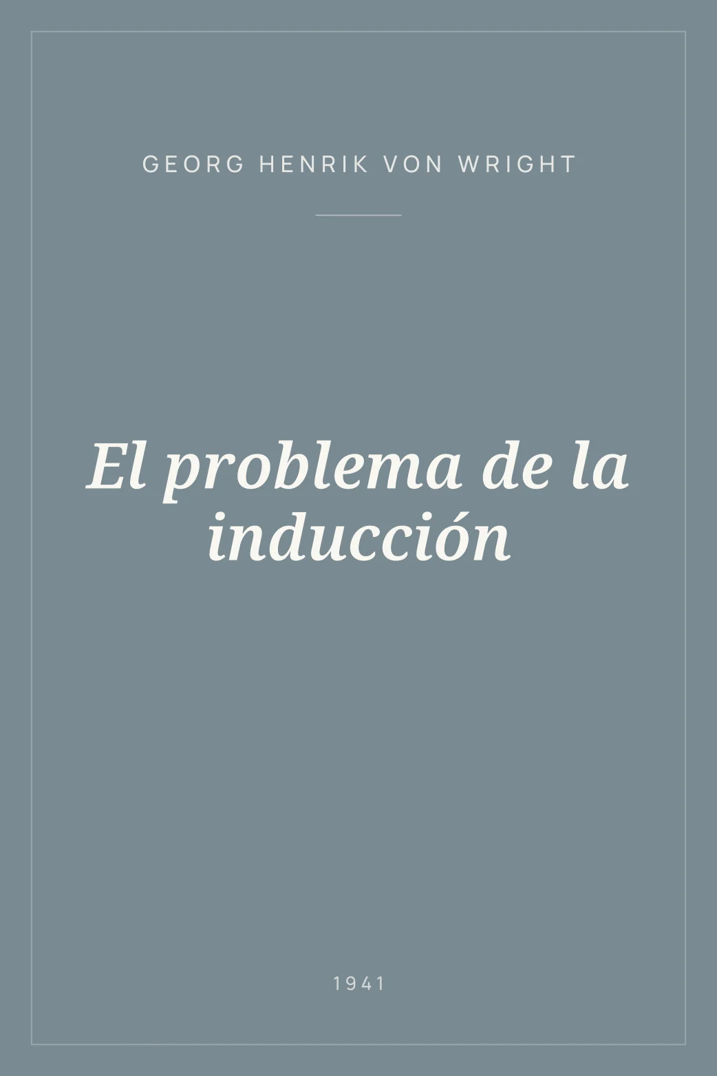 Portada de El problema de la inducción