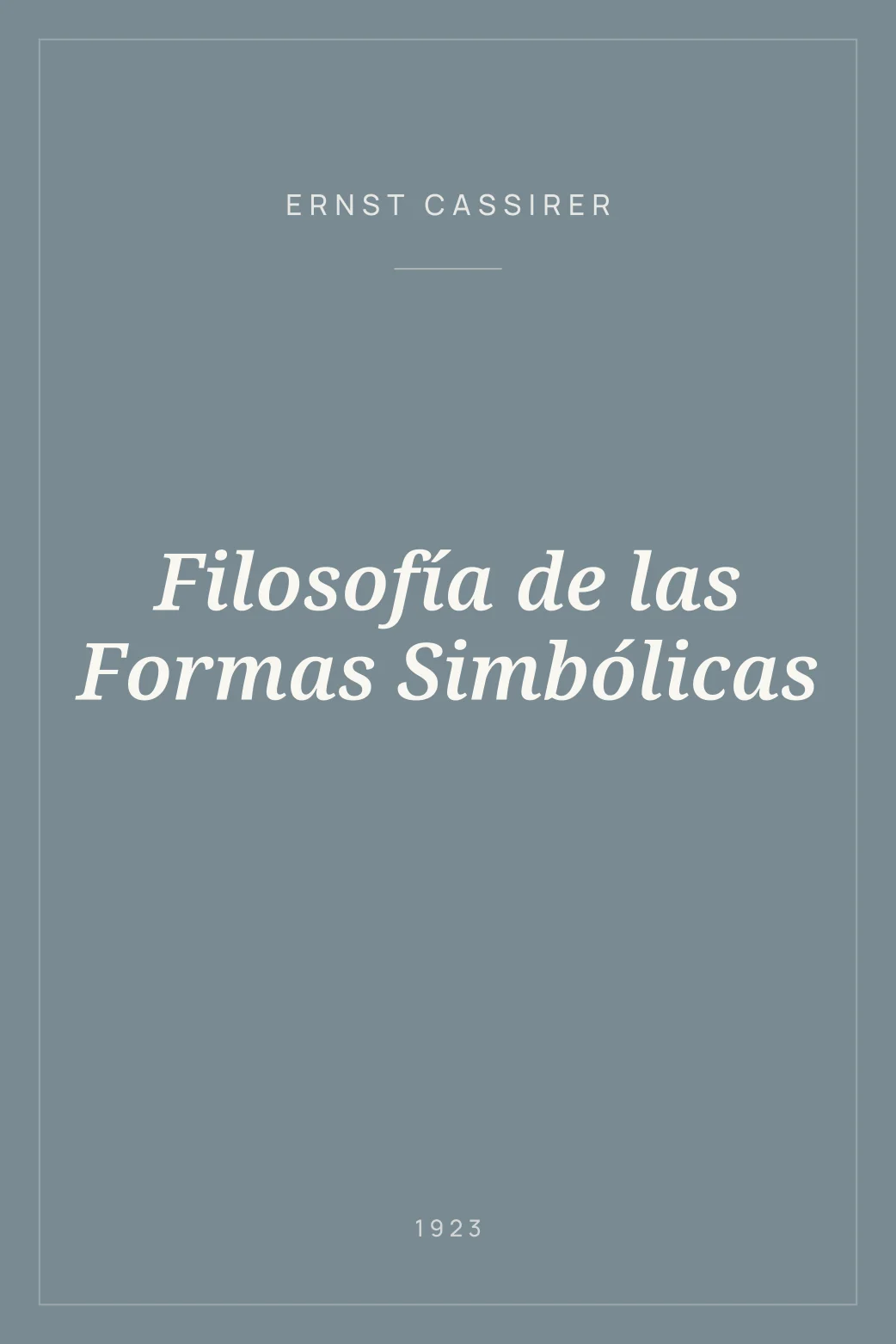 Portada de Filosofía de las Formas Simbólicas