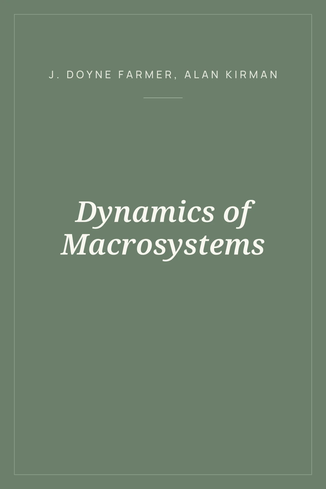 Portada de Dynamics of Macrosystems