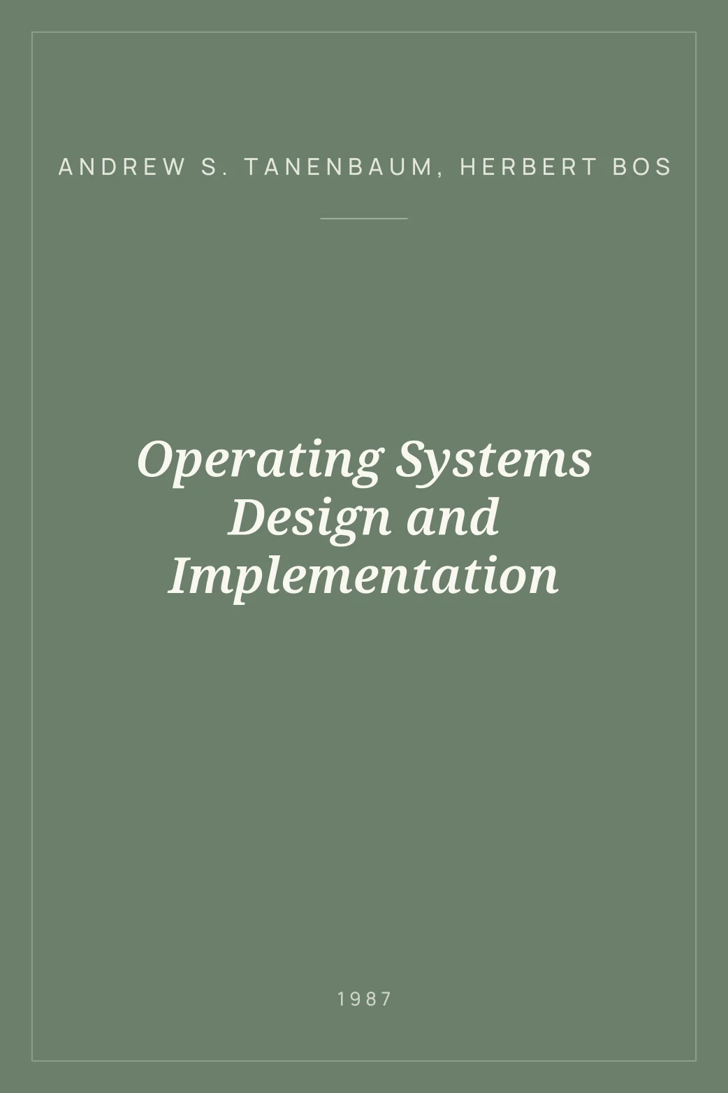 Portada de Operating Systems Design and Implementation