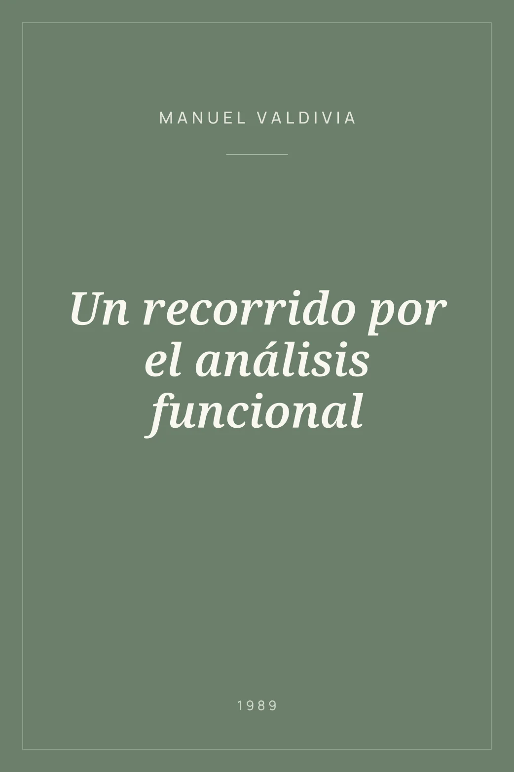 Portada de Un recorrido por el análisis funcional