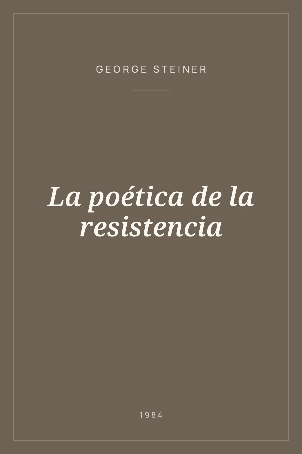 Portada de La poética de la resistencia