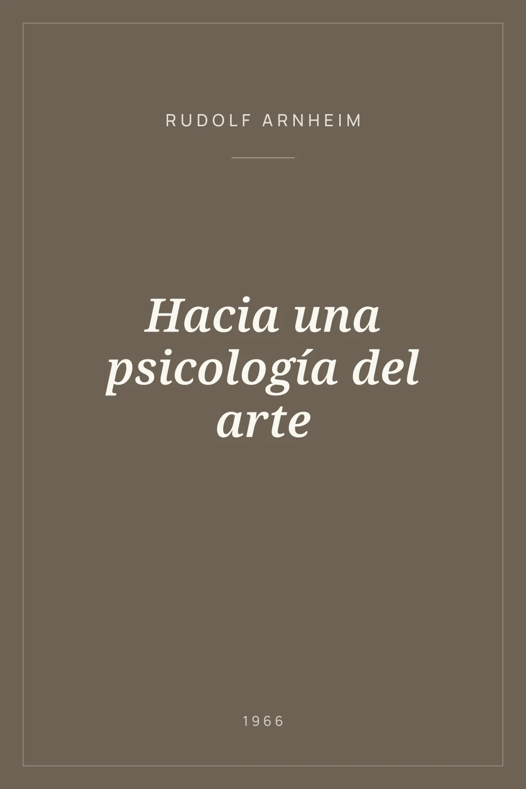 Portada de Hacia una psicología del arte