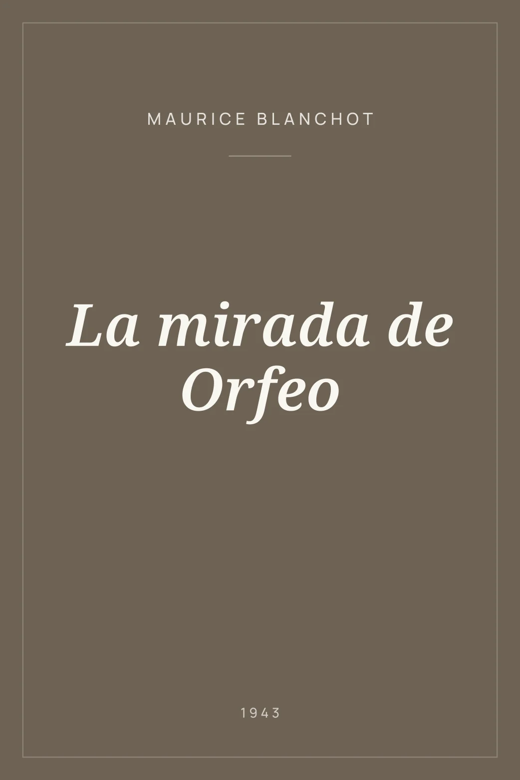 Portada de La mirada de Orfeo