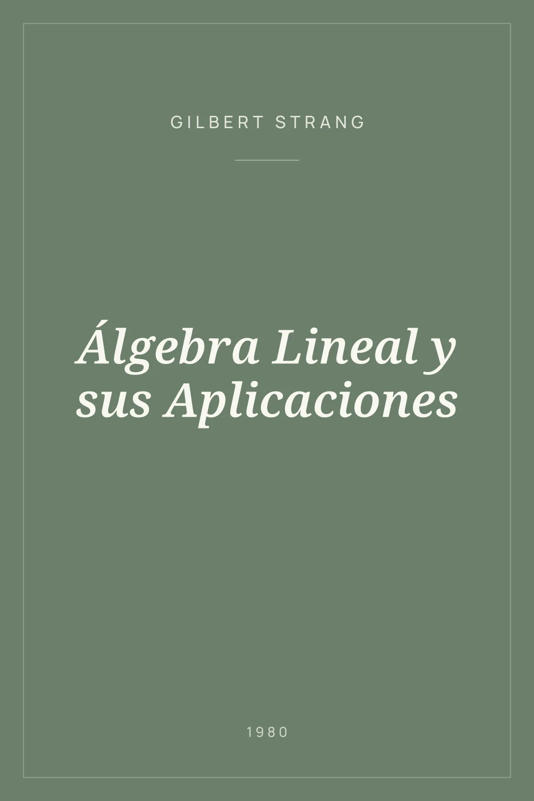Portada de Álgebra Lineal y sus Aplicaciones