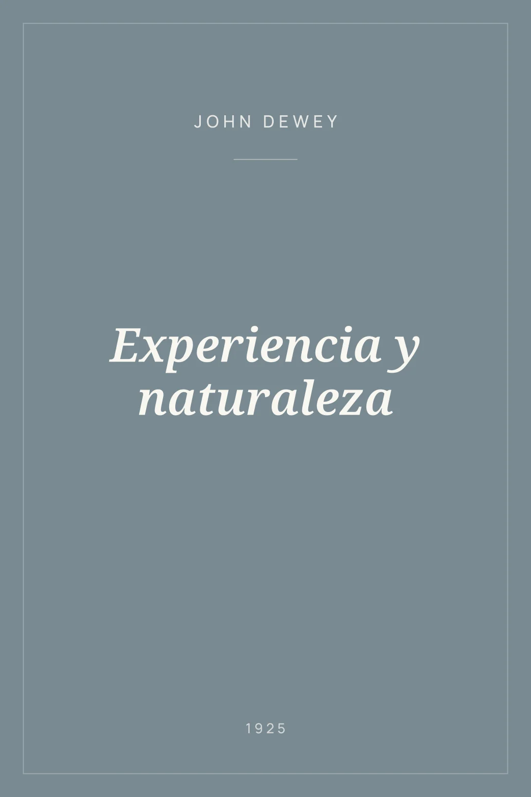 Portada de Experiencia y naturaleza