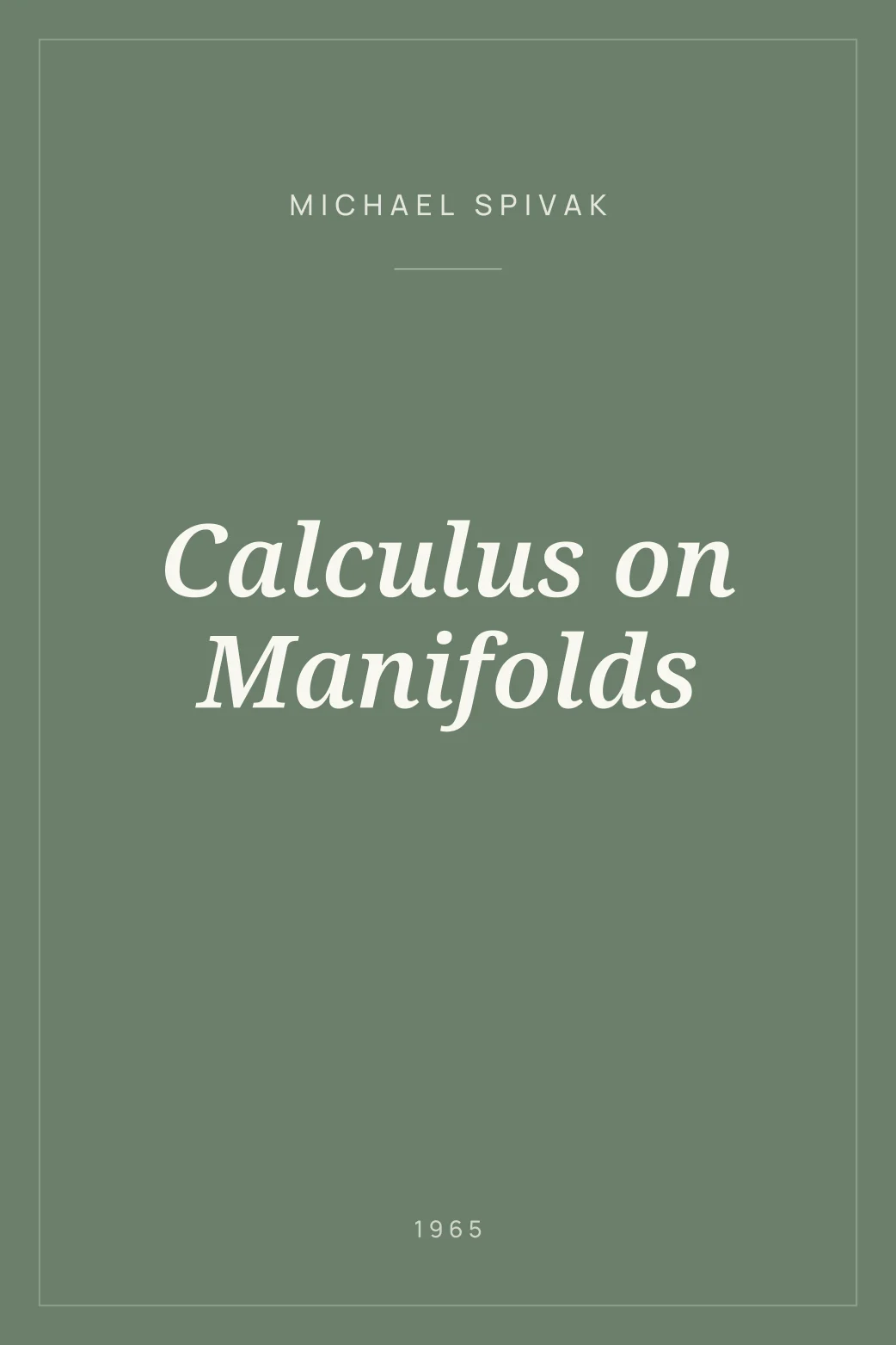 Portada de Calculus on Manifolds