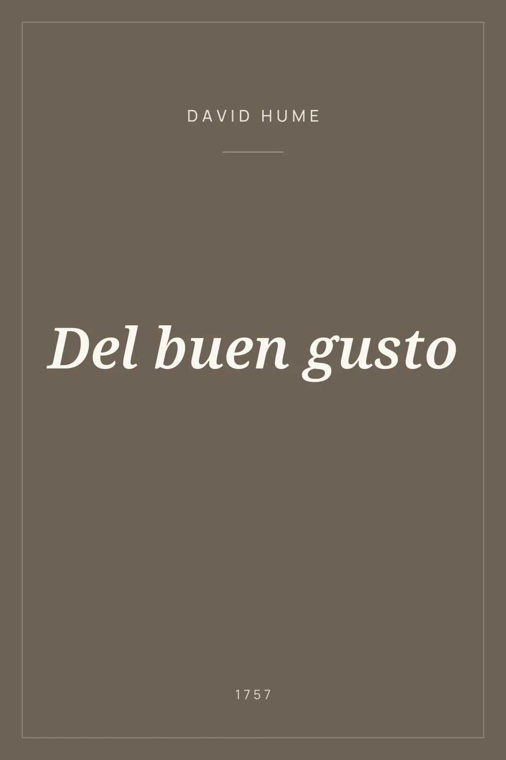Portada de Del buen gusto