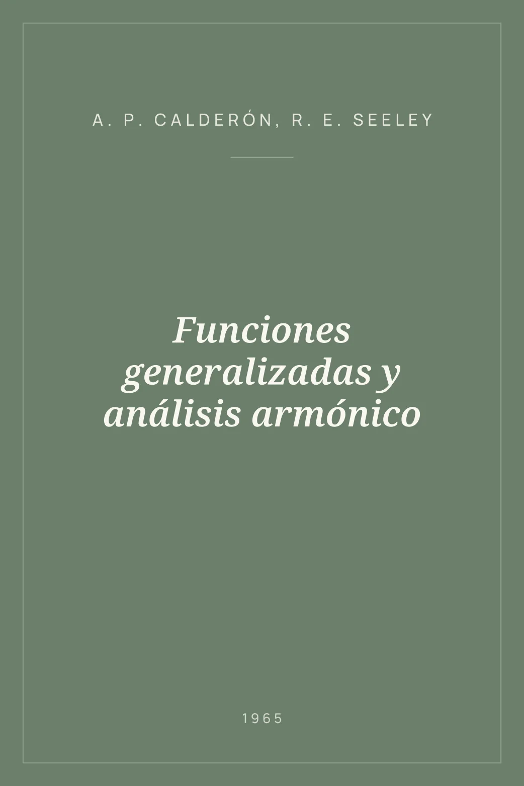 Portada de Funciones generalizadas y análisis armónico
