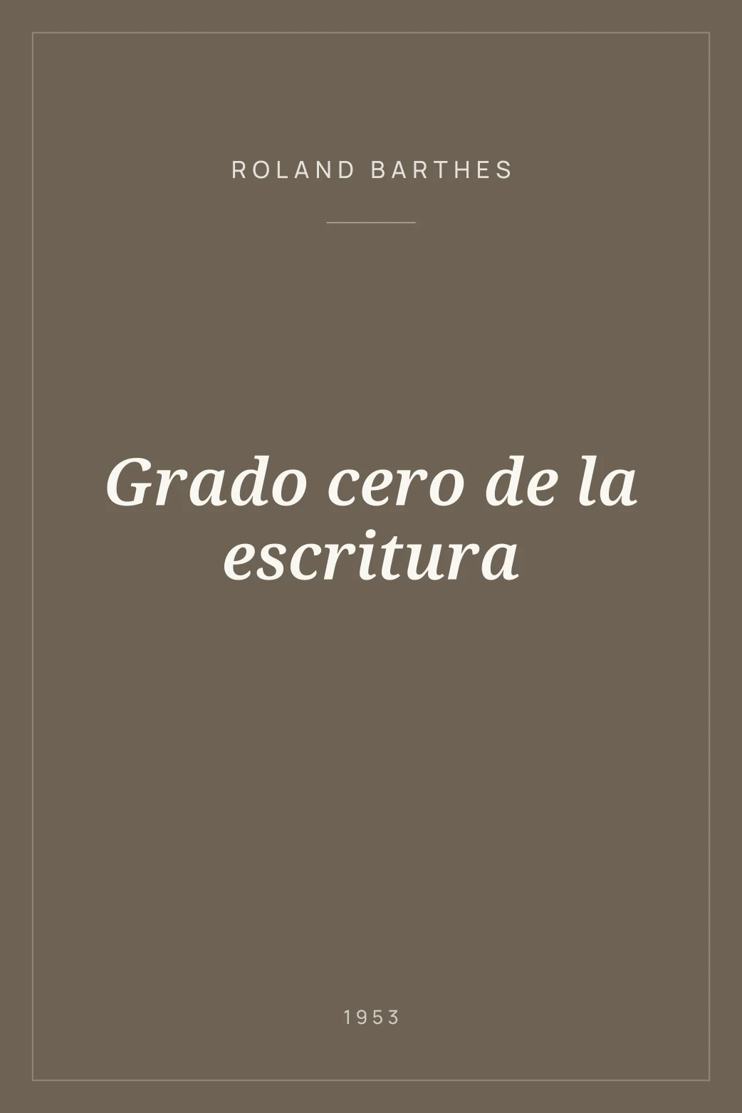 Portada de Grado cero de la escritura