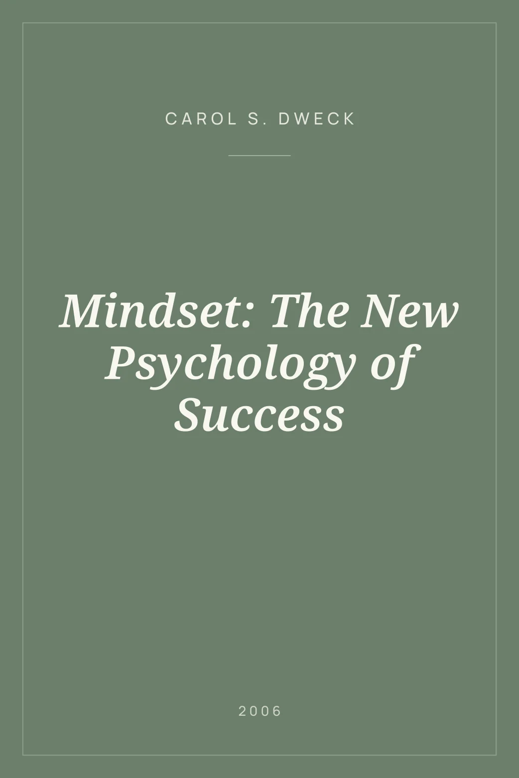 Portada de Mindset: The New Psychology of Success